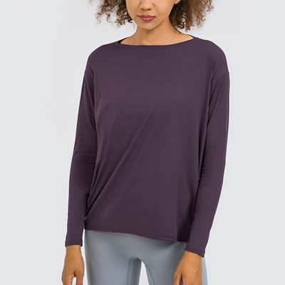 Breathable Women's Long Sleeve Shirts Running Workout Performance Tee